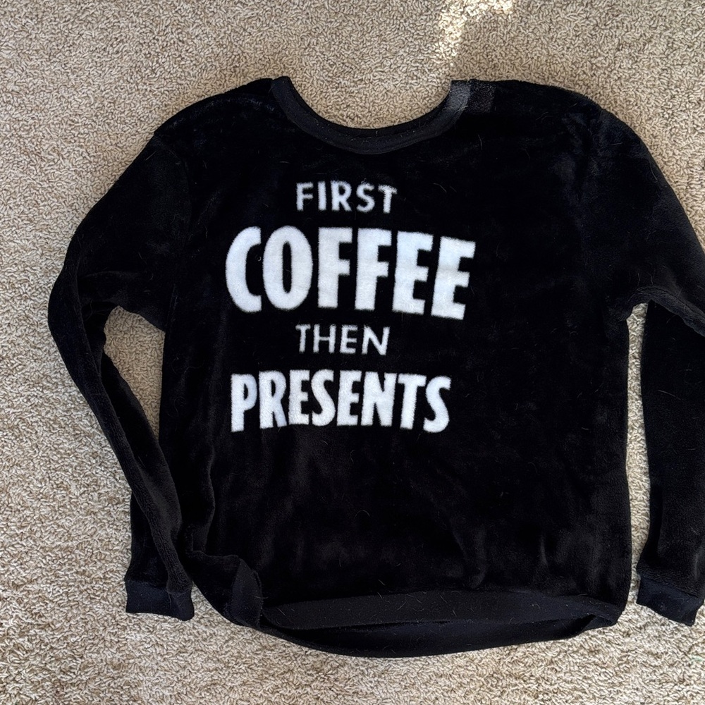 Black Sweater with White Text